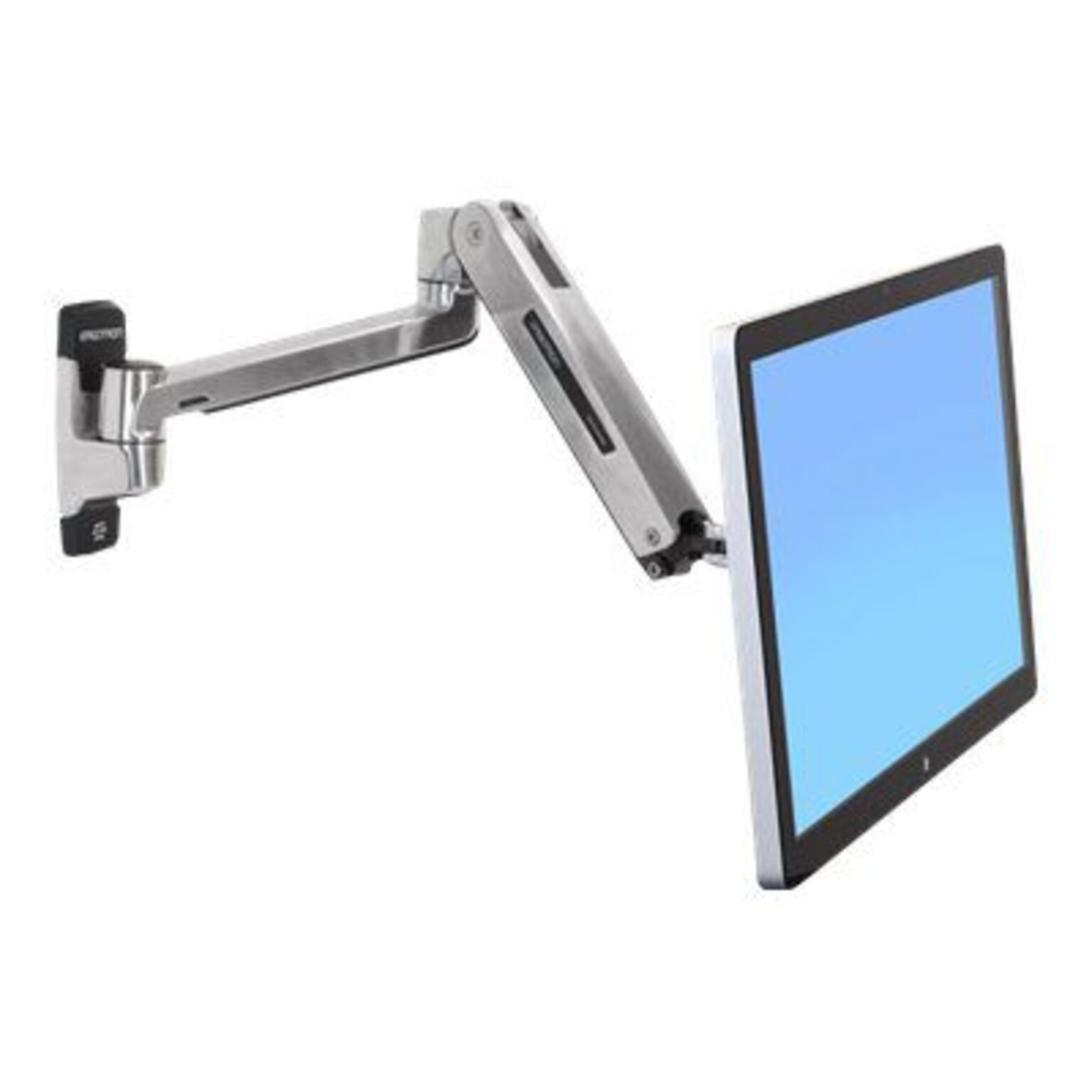 Ergotron LX HD Sit-Stand Wall Arm Adjustable Monitor, Up to 46, Polished Aluminum (45-383-026)