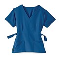 Park AVE™ Mock Wrap Ladies Scrub Top, Royal Blue, Large