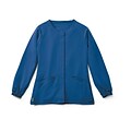 Addison AVE™ Unisex Hidden Snap Warmup Scrub Jacket, Royal Blue, XS