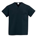 ComfortEase™ Unisex One-pocket V-neck Reversible Scrub Tops, Black, Medline Color-coding, 5XL