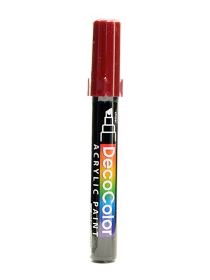 Marvy Uchida Decocolor Acrylic Paint Markers English Red Chisel Tip [Pack Of 6]