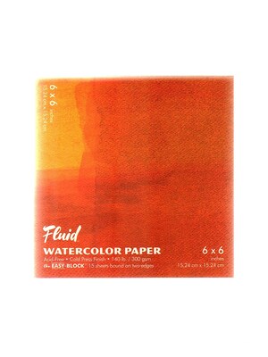 Global Art Fluid Cold Press Watercolor Paper, 6 X 6 Block, 3/Pack (98785-Pk3)