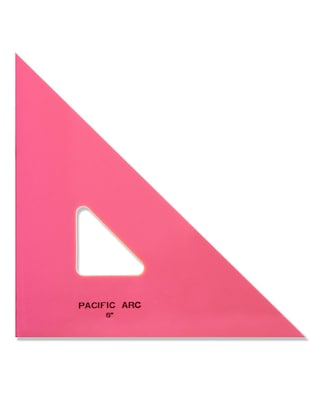 Pacific Arc Professional Fluorescent Triangles, 6, 45/90 Degrees, 4/Pack (28455-Pk4)