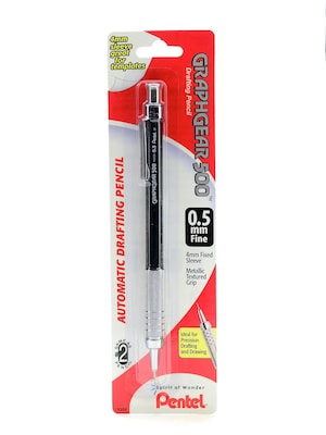 Pentel Graph Gear 500 Mechanical Pencil, 0.5mm, #2 Medium Lead, 3/Pack (72225-PK3)