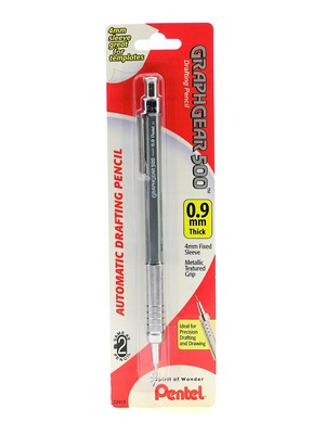 Pentel Graph Gear 500 Mechanical Pencil, 0.9mm, #2 Medium Lead, 3/Pack (72229-PK3)