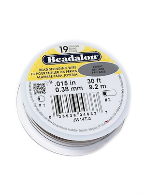 Beadalon 19 Strand Bead Stringing Wire Bright .015 In. (0.38 Mm) 30 Ft. Spool [Pack Of 2]