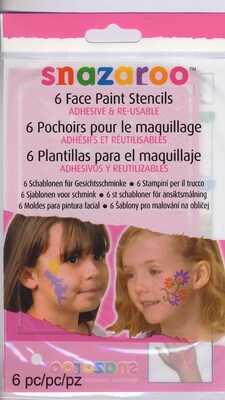 Snazaroo Face Paint Stencils, Girls Adventure, 6/Set, 2/Pack (01885-Pk2)