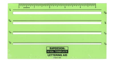 Chartpak Rapidesign Lettering Guides Lettering Aid 1/16 In. , 3/32 In. , 1/8 In. , 5/32 In.