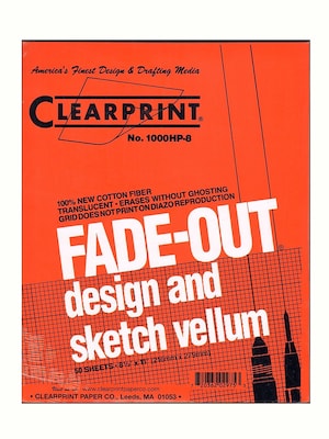 Clearprint Fade-Out Design And Sketch Vellum - Grid Pad 8 X 8 8 1/2 In. X 11 In. Pad Of 50