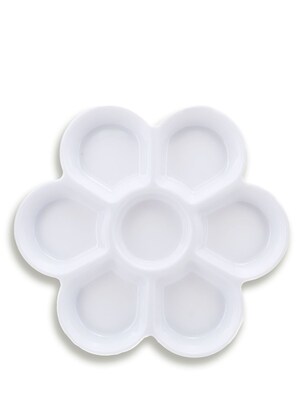 Jack Richeson Seven Well Plastic Palette Flower-Shaped Mixing Palette [Pack Of 2]