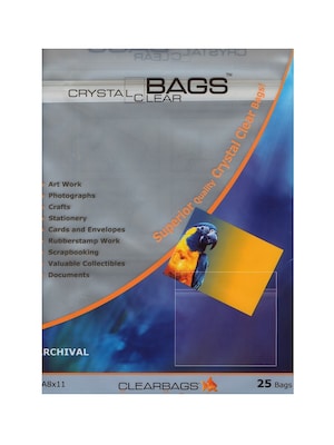 Clearbags Photography and Art Bags, 8-1/2 x 11, 25/Box, 3/Pack (17374-Pk3)