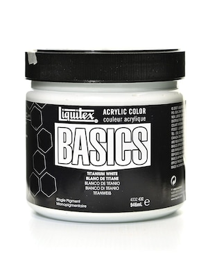 Liquitex Basics Acrylics Colors, Titanium White, 32Oz Jar (60170)