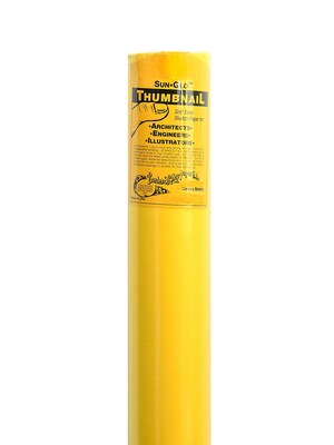 Borden  And  Riley Sun-Glo Thumbnail Sketch Paper Rolls Canary 7 Lb. 24 In. X 50 Yd. Roll (35CR24500