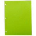 JAM Paper 8.5 x 11 3 Hole Punch Multipurpose Paper, 24 lbs., Ultra Lime Green, 100 Sheets/Pack (35