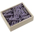 JAM Paper® Wood Clip Clothespins, Small 7/8 Inch, Lavender Purple Clothes Pins, 50/Pack (2230719107)