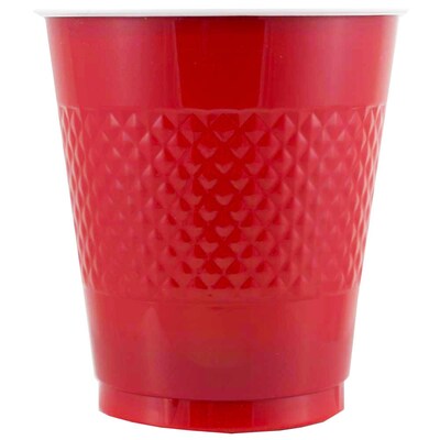 JAM Paper® Plastic Party Cups, 12 oz, Red, 20 Glasses/Pack (2255520700)
