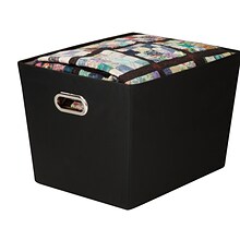 Honey-Can-Do Large Decorative Storage Tote with Handles, Black (SFT-03073)