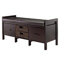 Winsome Fulton Storage Bench with Cushion Seat, Espresso (92644)