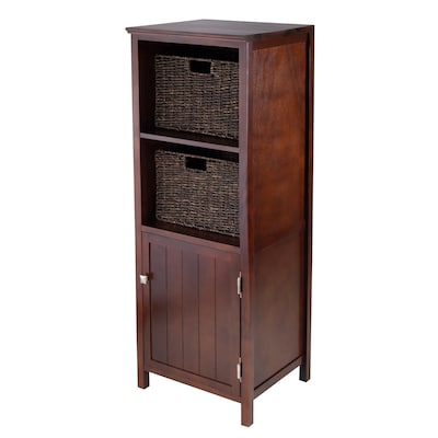 Winsome 94301 Pantry Cupboard with 2 Baskets, Antique Walnut
