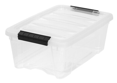IRIS® 12.9 Quart Stack & Pull Modular Box, Clear with Clear Lid, 6 Pack (100300)