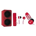 Naxa NAS3061 Portable Bluetooth Stereo Speakers Entertainment Pack, Red