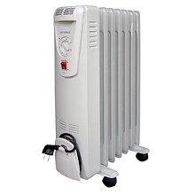 Optimus 1500 W Portable Oil Filled Radiator Heater; White (h-6010)