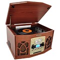 Pyle Retro Vintage Turntable with AM/FM Radio/CD/Cassette/MP3 Player (ptcds7uiw)