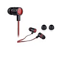 QFX H-300M Universal Handsfree Earphones with In-Line Microphone Red