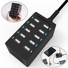 Sabrent 60 Watt (12 Amp) 10-Port Family-Sized Desktop USB Rapid Charger  (AX-TPCS)