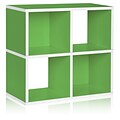 Way Basics® zBoard Paperboard Quad Cubby Organizer Bookcase, Green