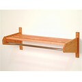 Wooden Mallet Oak Coat and Hat Rack; 24in, 5/8in Bar, Light Oak (WDNM008)