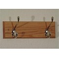 Wooden Mallet Double-Hook Coat Rack in Light Oak/Nickel (WDNM194)