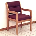 Wooden Mallet Valley Fabric Guest Chair; Medium Oak, Leaf Taupe, WDNM882