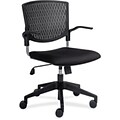 Lorell Plastic Back Task Chair, Fabric Black Seat, Plastic Black Back, 24 x 24 x 35.3 Overall Dimension