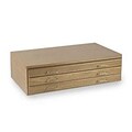 Alvin Three-Drawer Flat File; Natural Oak (ALV6007)