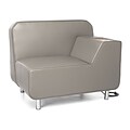 OFM Serenity Left Arm Lounge Chair w/Electrical Outlet & Bronze Tablet, Taupe Seat/Chrome Legs