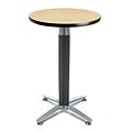 OFM 24 Round Cafe Table with Oak Laminate Table Top and Metal Mesh Base (CMT24RD-OAK)