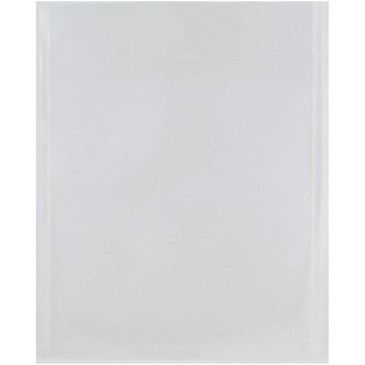 JAM Paper® Plastic Envelopes with Tuck Flap Closure, Open End, 11 x 14, Clear, 12/Pack (1541749)