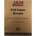 JAM Paper Foil 2-Sided 8.5 x 11 Color Multipurpose Paper, 24 lbs., Bronze, 50 Sheets/Ream (1683735)
