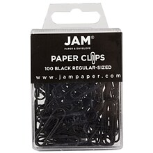 JAM PAPER Standard 1 Paper Clips, Black, 1/Pack (218375)