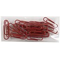 JAM Paper® Vinyl Colored Standard Paper Clips, Small, Red, 25/Pack (21825142)