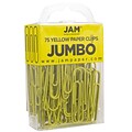 JAM Paper Jumbo Paper Clips, Yellow, 75/Pack (42182236)