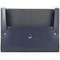 JAM Paper® Italian Leather Portfolio With Snap Closure, 10 1/2 x 13 x 3/4, Navy Blue, Sold Individually (2233320840)