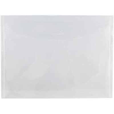 JAM Paper® Plastic Envelopes with Tuck Flap Closure, Letter Booklet, 8 7/8 x 12, Clear Poly, 12/Pack