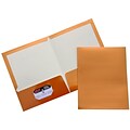 JAM Paper® Glossy Two Pocket Presentation Folders, Copper, 100/pack (5049580B)