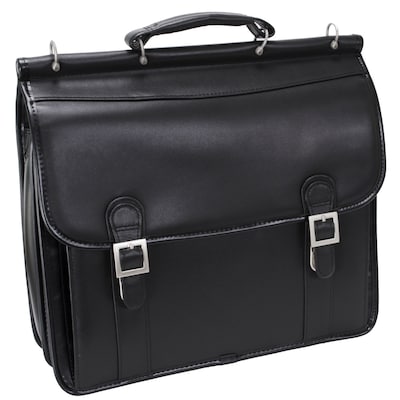 McKlein V Series Laptop Briefcase, Black Leather (80335)