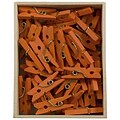 JAM Paper Wood Clip Small Wood Clothespins, Orange, 50/Pack (230729133)
