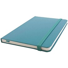 JAM Paper® Hardcover Lined Notebook with Elastic Closure, Large, 5 7/8 x 8 1/2 Journal, Caribbean Bl