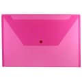 JAM Paper® Plastic Envelopes with Snap Closure, Legal Booklet, 9.75 x 14.5, Fuchsia Pink Poly, 12/pa