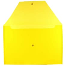 JAM Paper® Plastic Envelopes with Snap Closure, Legal Booklet, 9.75 x 14.5, Yellow Poly, 12/pack (21